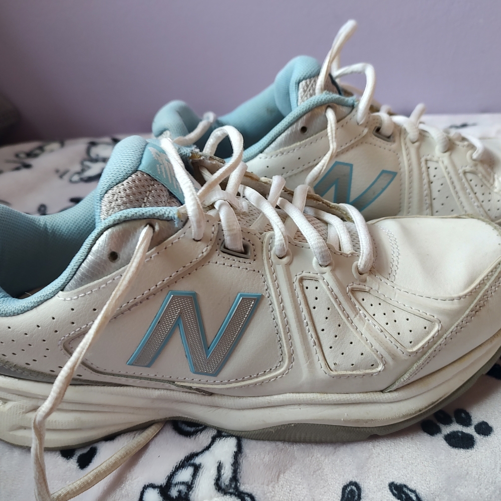 New Balance White and Blue Athletic Shoes